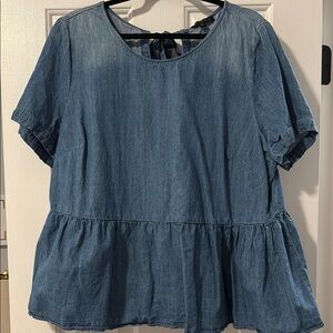 Denim Blue Women's Top Peplum